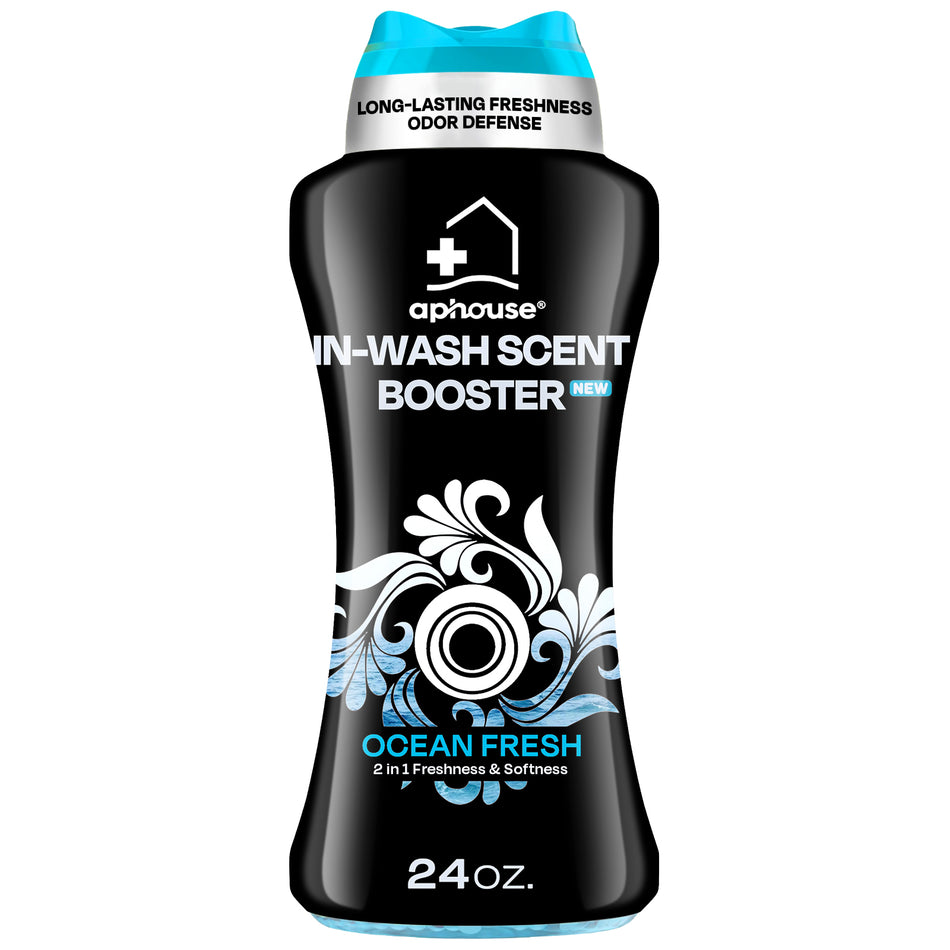 aphouse Laundry Scent Booster Beads, Long Lasting Freshness, Ocean Fresh Scent, 2 in i Freshness & Softness, For Clothes & All Washing Machines, 24 oz, New