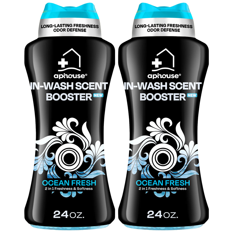 aphouse 2 pack Laundry Scent Beads, Long Lasting Freshness & Odor Elimination, In Wash Scent Booster Beads, Ocean Fresh Scent, For All Clothes Washing Machines, Fabric Softeners For Laundry Use